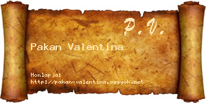 Pakan Valentina névjegykártya